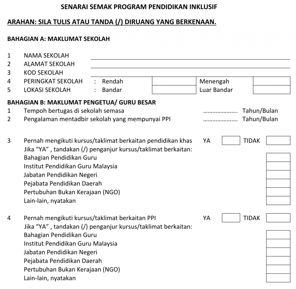 SENARAI SEMAK PPI