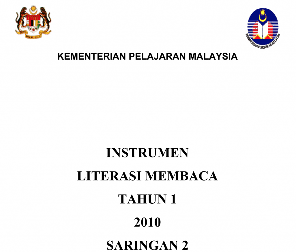 INSTRUMEN LITERASI MEMBACA TAHUN 1 2010 SARINGAN 2