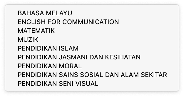 MATAPELAJARAN TERAS