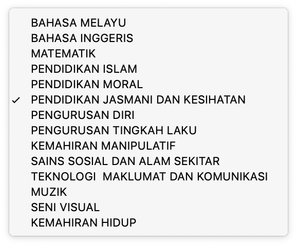MATAPELAJARAN TAHAP 2