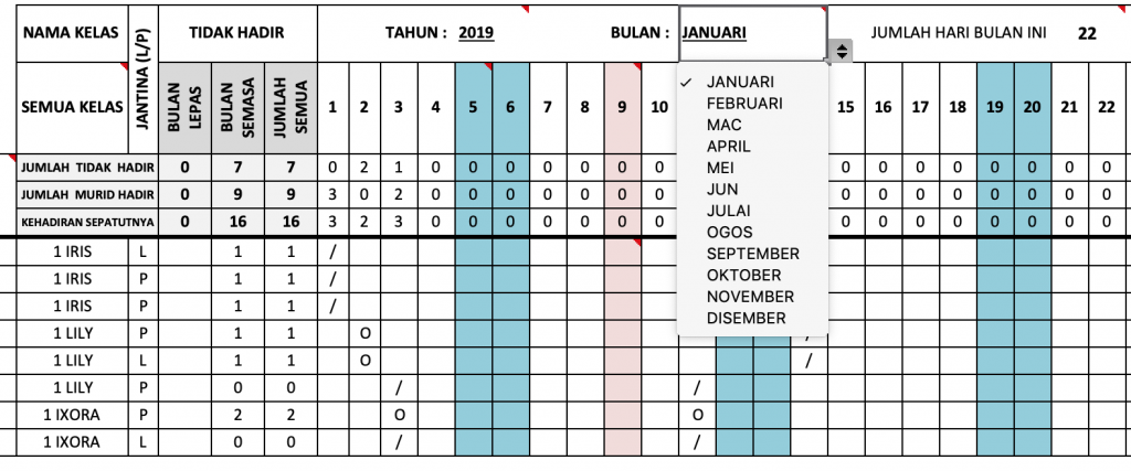Pilihan Mengikut Bulan