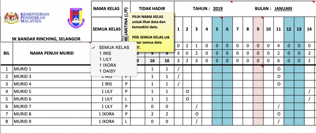 Pilihan Dinamik Mengikut Nama Kelas atau Mengikut Kelas